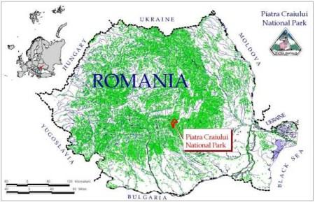 Harta Piatra Craiului localizare Romania